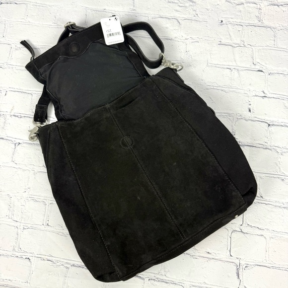 Free People Camilla Suede Backpack Convertible Black NWT - Picture 6 of 11